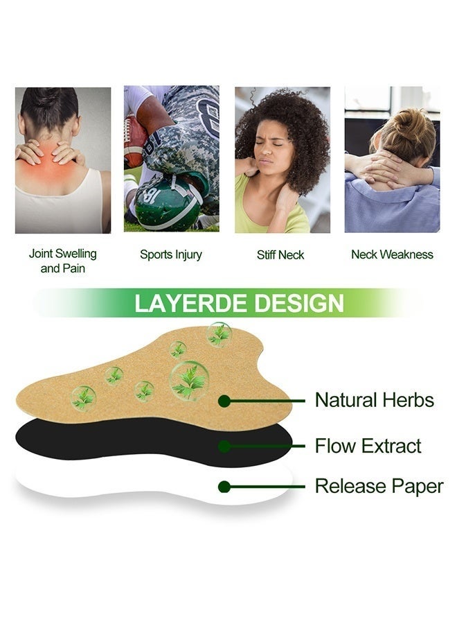سوميفون لصقات سوميفون لتخفيف آلام الرقبة والكتفين، مصنوعة من الشيح، 12 قطعة، لصقات حرارية عميقة لتخفيف آلام الرقبة والكتفين، لصقات عشبية لتخفيف آلام الظهر والركبة والرقبة والكتفين والعضلات - Image 4