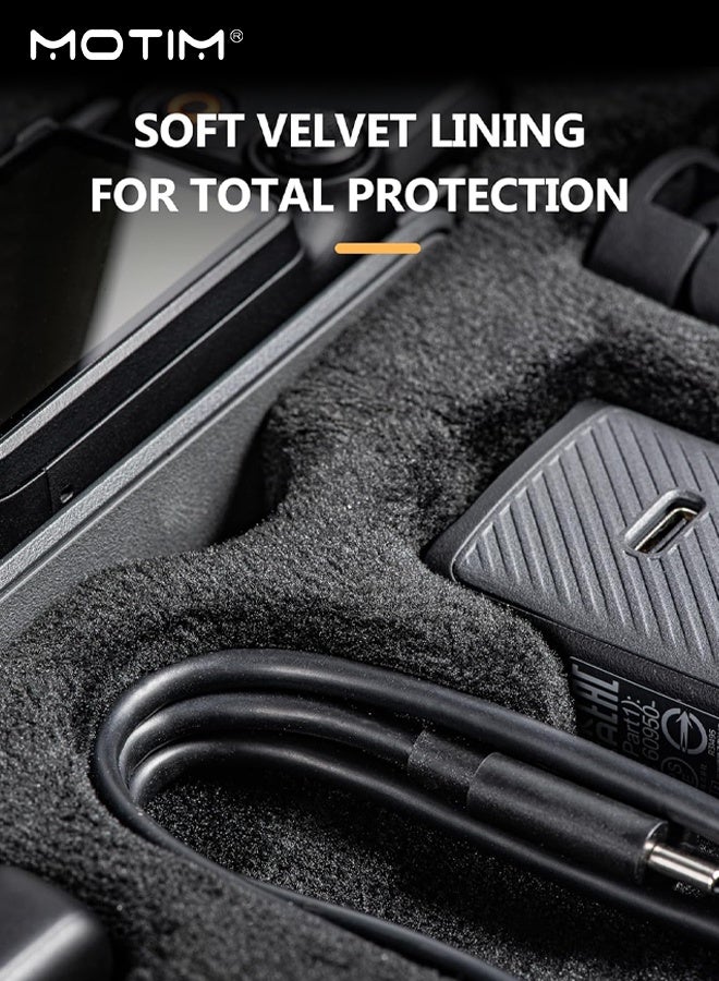 Motim Carrying Case for DJI Osmo Pocket 3, Portable EVA Hard Protective Storage Bag Travel Bag for DJI Osmo Pocket 3, Water-Resistant Shockproof Bag with Hand Straps - Image 4