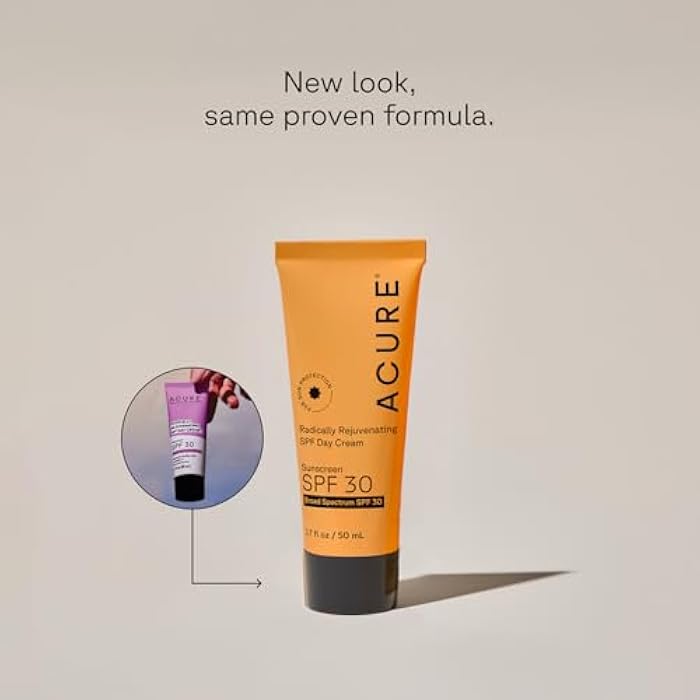 Acure Radically Rejuvenating SPF 30 Day Cream - Face Moisturizer with SPF 30 & Vitamin C, Anti Aging Sunscreen, Hydrating Face Cream, Daily Facial Care for Women & Men with Turmeric, Vegan - 1.7 fl oz - Image 2