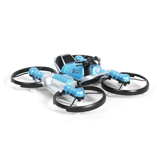 Hamleys 2-in-1 Transforming Motorbike Drone – Remote-Controlled Flying Bike Toy for Kids Ages 14+ | Blue & Black RC Stunt Vehicle with Aerial & Ground Modes - Image 4