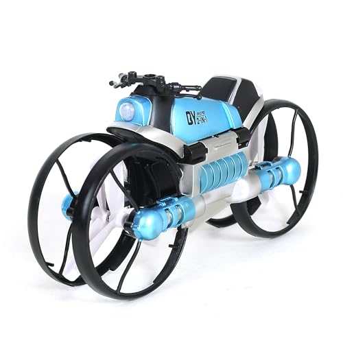 Hamleys 2-in-1 Transforming Motorbike Drone – Remote-Controlled Flying Bike Toy for Kids Ages 14+ | Blue & Black RC Stunt Vehicle with Aerial & Ground Modes - Image 1