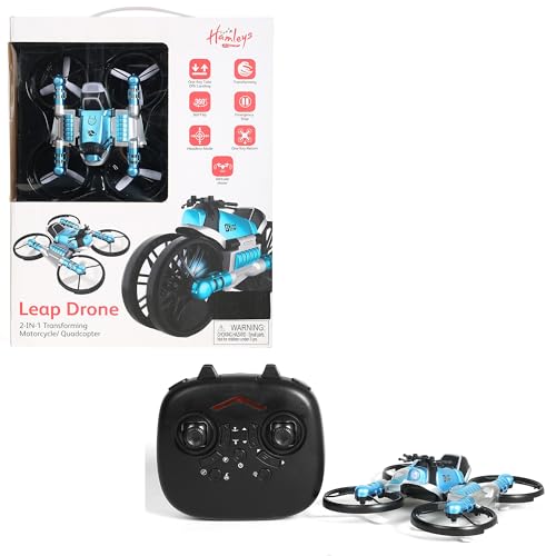 Hamleys 2-in-1 Transforming Motorbike Drone – Remote-Controlled Flying Bike Toy for Kids Ages 14+ | Blue & Black RC Stunt Vehicle with Aerial & Ground Modes - Image 3