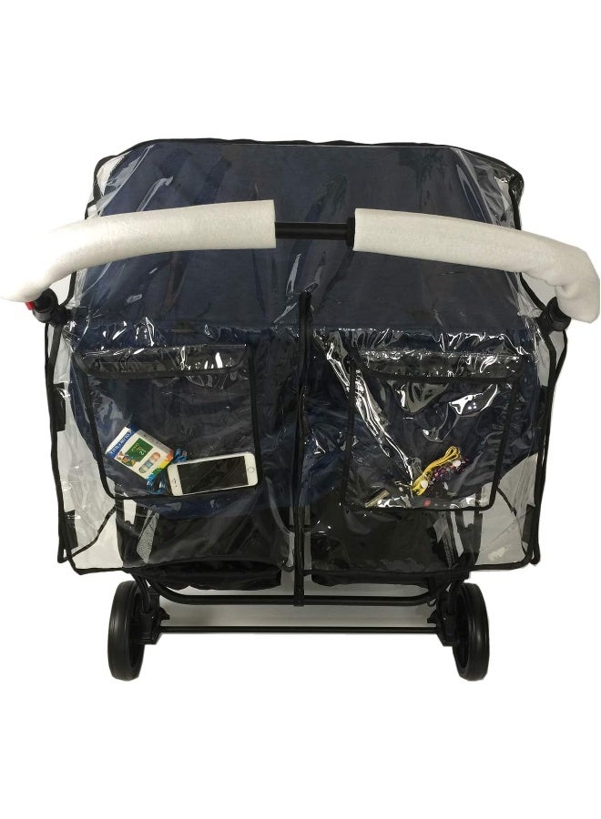 Ezkindheit Weather Shield for Double Stroller Universal Side by Side Baby Stroller Rain Cover - Image 4