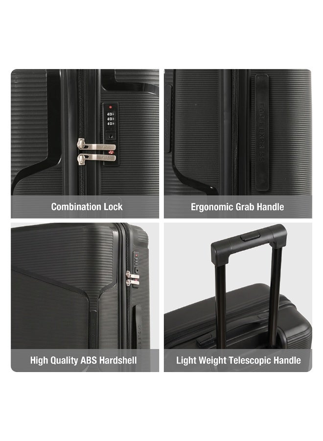 Eagle Express Cruiser Elite 3 Piece Luggage Set 20/24/28 Inch Black, PP Hard Shell Trolley Suitcase Set with Lightweight Travel Design, Cabin & Check-In Luggage, Smooth Spinner Wheels, Secure Lock System and 2 Year Warranty - Image 5