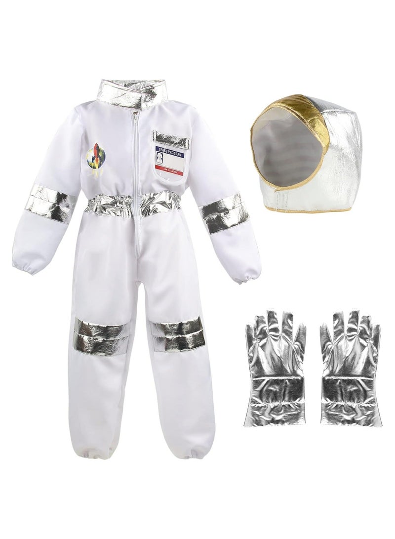 Kids Spaceman Costume Child Astronaut Costume Spaceman Role Play Costume Set Kids Fancy Dress Outfit Halloween Costumes White Spacesuit for Boys and Girl 3 to 6 Years - Image 2