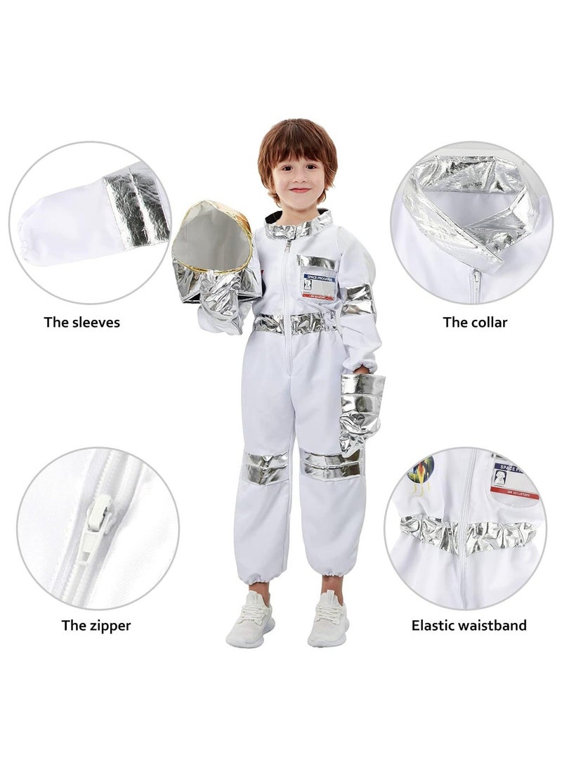 Kids Spaceman Costume Child Astronaut Costume Spaceman Role Play Costume Set Kids Fancy Dress Outfit Halloween Costumes White Spacesuit for Boys and Girl 3 to 6 Years - Image 4