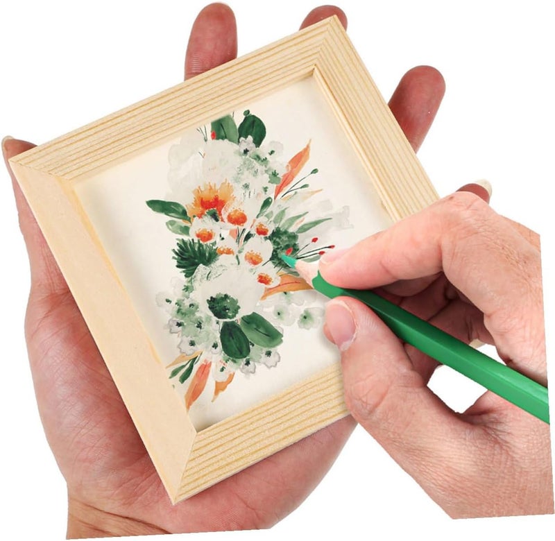 غارنيك 5 قطع إطارات صور خشبية DIY لمشاريع الحرف اليدوية 20x20 سم إطارات صور طينية ضحلة بحجم داخلي 16.5x16.5 سم للأولاد - Image 4