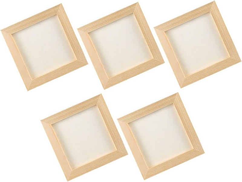 غارنيك 5 قطع إطارات صور خشبية DIY لمشاريع الحرف اليدوية 20x20 سم إطارات صور طينية ضحلة بحجم داخلي 16.5x16.5 سم للأولاد - Image 1