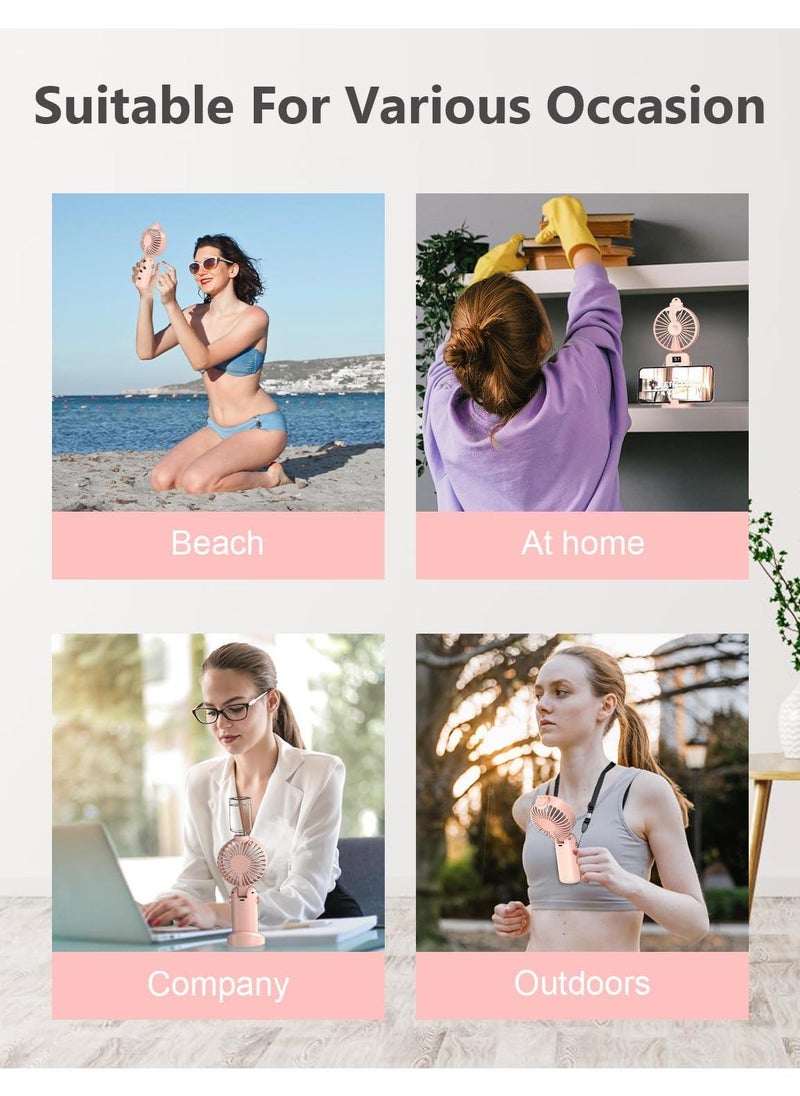 Handheld Fan With Water Mist Spray Handheld Misting Fan 5000Mah Large Capacity Battery Portable Mini Fan With USB Rechargeable Battery Operated And 5 Adjustable Speed For Travel And At Home