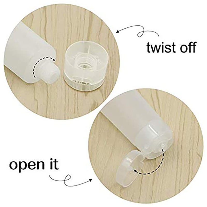 DIY Crafts DIY Crafts Pack of 40 Pcs Flip Cap Clear Empty Squeeze Bottle Combo Of Empty Refillable Travel Plastic Matte Flip Cap Cosmetic Body Ha Pack of 40 Pcs Flip Cap Clear  - Image 5