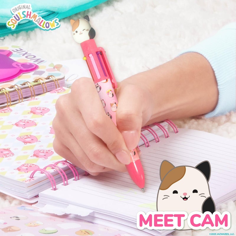 Squishmallows Original Squishmallows Multicolor Pen, Novelty Pen With 6 Inks and Cam the Cat Topper, Cool School Supplies, Cute Pens and Stationery, Gifts for Girls, Back to School Stuff - Image 2