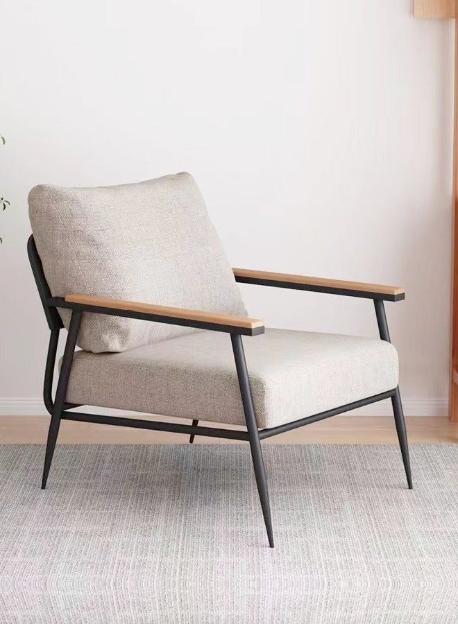 fashionhome Multipurpose Use Modern Accent Chair Upholstered Reading Comfy Armchair Lounge Chair with Iron Frame Soft Seat Chair for Living Room Bedroom Lounge 65x77x90 cm (Fully Assembled)  - Image 5
