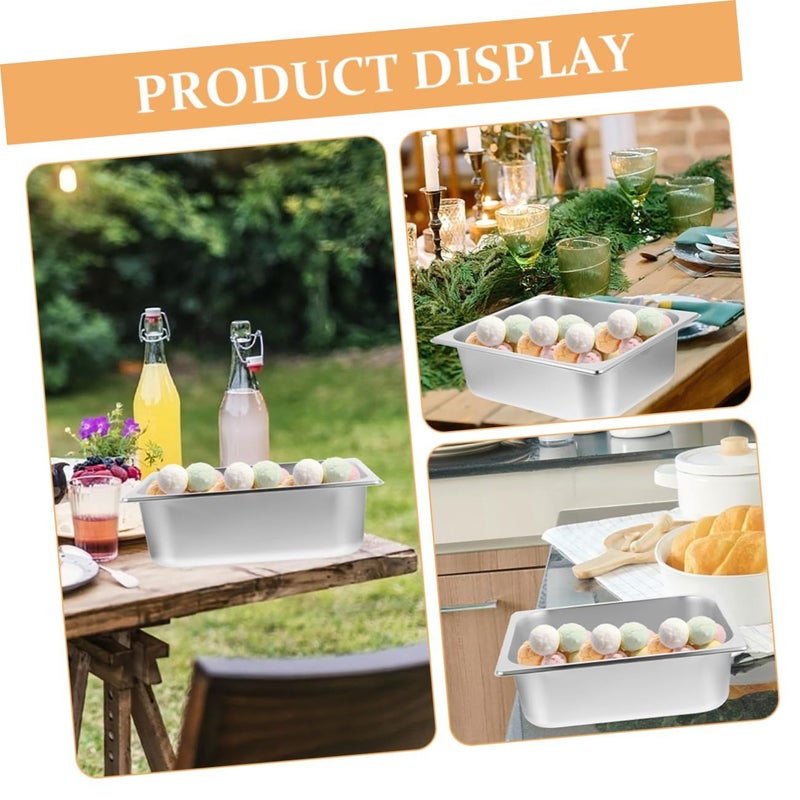 3 Pack Stainless Steel Buffet Pan Serving Trays 32 30X17 20X6 50CM Meal Prep Food Containers Easy Clean - Image 3