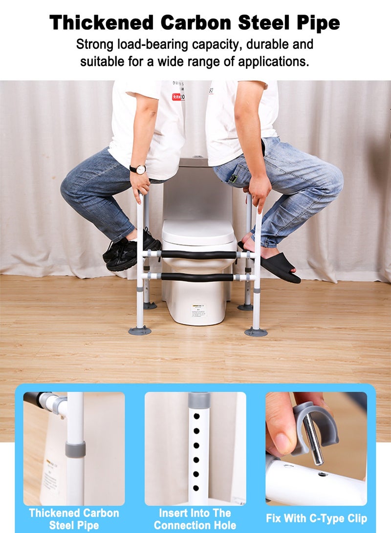 Enhanced Adjustable Toilet Safety Handrail Anti-slip Thickened Toilet Safety Frames for Elderly Pregnant Disabled Care Anti-rollover Bathroom Assistance Handicap Quickly Assemble - Image 4