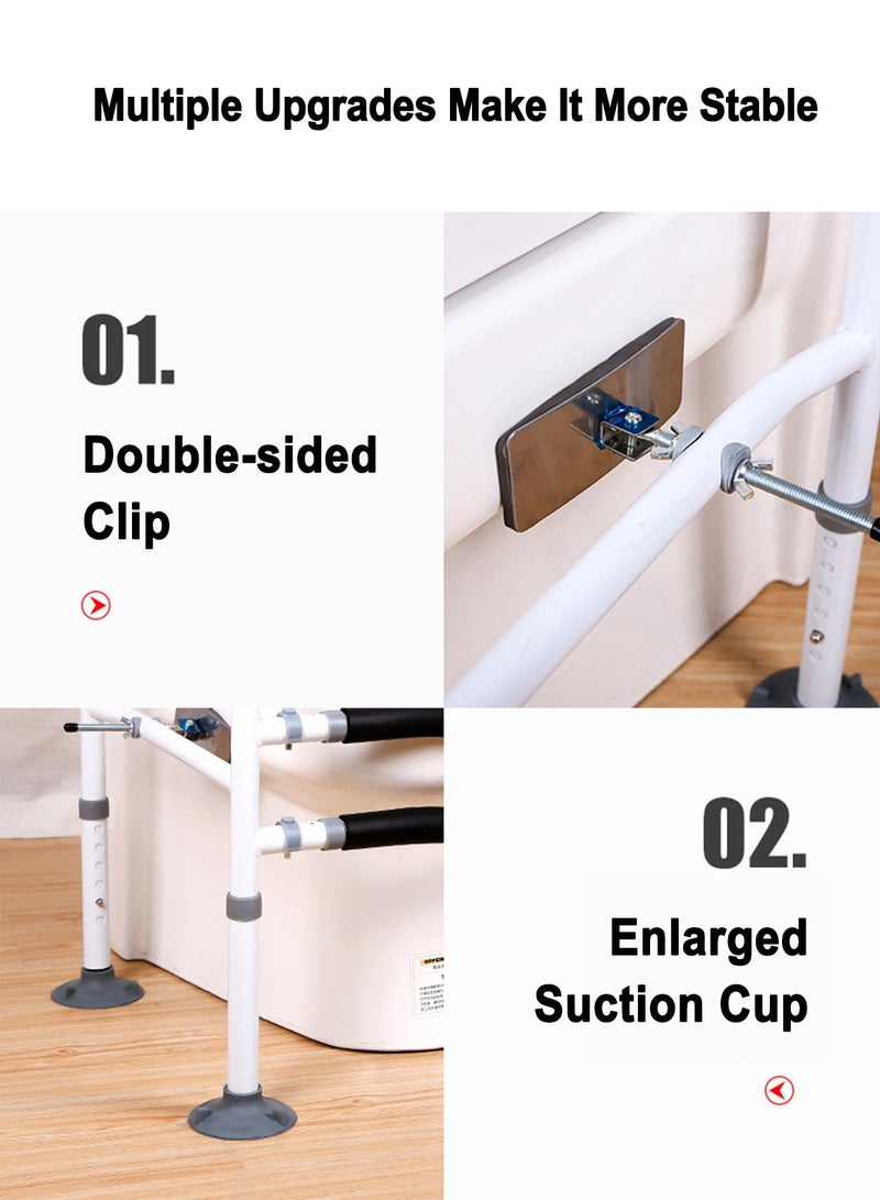 Enhanced Adjustable Toilet Safety Handrail Anti-slip Thickened Toilet Safety Frames for Elderly Pregnant Disabled Care Anti-rollover Bathroom Assistance Handicap Quickly Assemble - Image 5