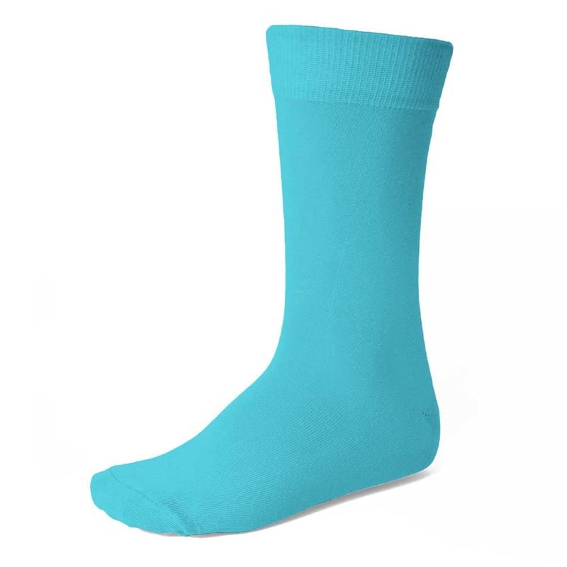 tiemart Men's Socks, One Pair (Turquoise Solid)