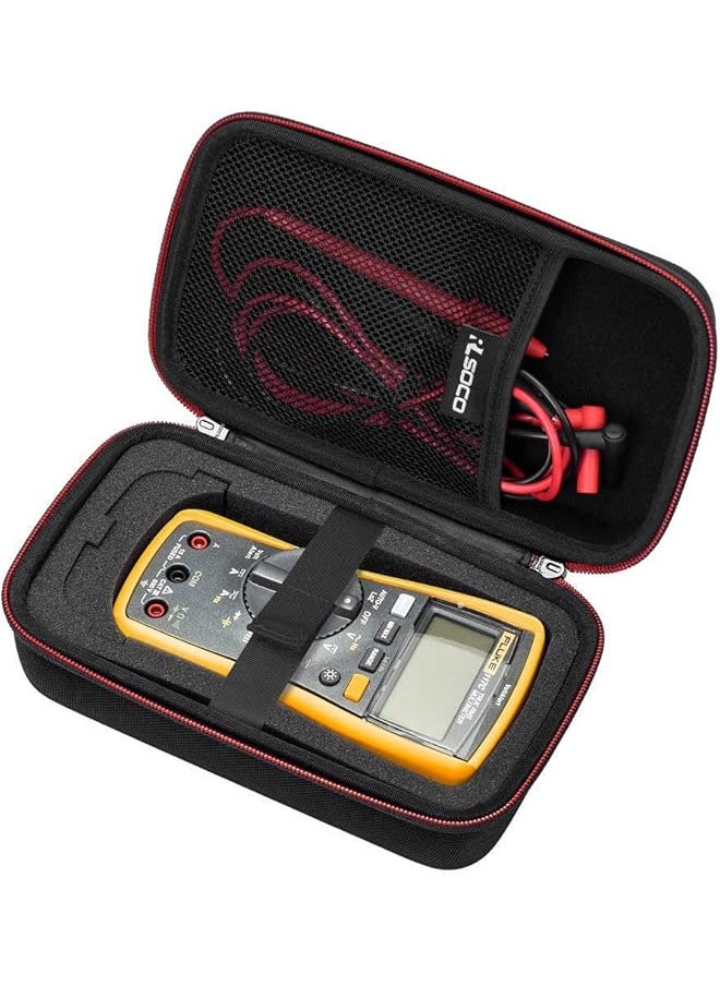 RLSOCO RLSOCO Carrying Case for Fluke 15B+/17B+/101/107/106 & Fluke 179/117/115/116/233/114/113/178 Digital Multimeter and more (with DIY Foam) (Red Zip)  - Image 1