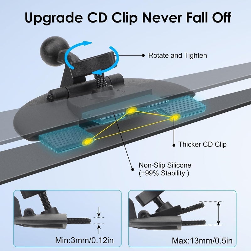 EEEKit Magnetic CD Slot Phone Mount, 20 Strong Magnets CD Player Car Phone Holder for Magsafe Cases and All Smartphones - Image 3