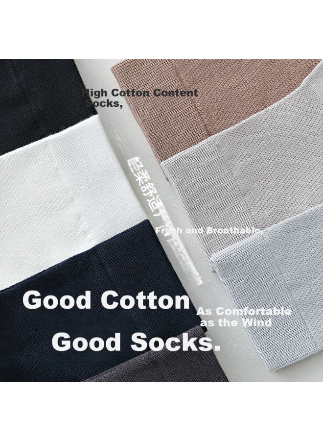 Modal 5 Pairs Men'S Mesh Mid-Calf Socks Summer Thin Business Cotton Socks Boxed 7A Antibacterial Breathable Long Tube Socks - Image 5