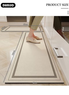 DUNISO 2 PCS Kitchen Mats and Rugs Set , Non Slip Heavy Duty Standing Mat, Quick Dry Diatom Mud Floor Mat, Extra Soft and Absorbent Floor Mats for Kitchen, Bath, Office, Laundry(40*60cm+40*120cm)  - Image 2