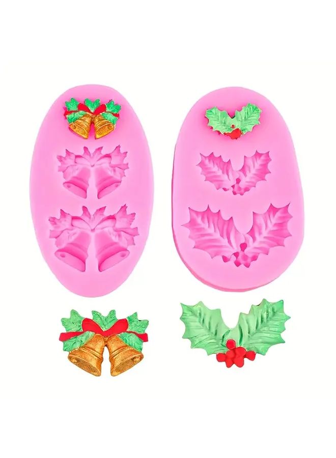 Silicone Christmas Holly Berry Mold Non Toxic Pink Baking Candy Chocolate Fondant Molds - Image 5