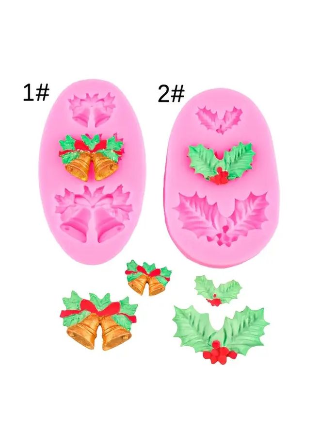 Silicone Christmas Holly Berry Mold Non Toxic Pink Baking Candy Chocolate Fondant Molds - Image 2