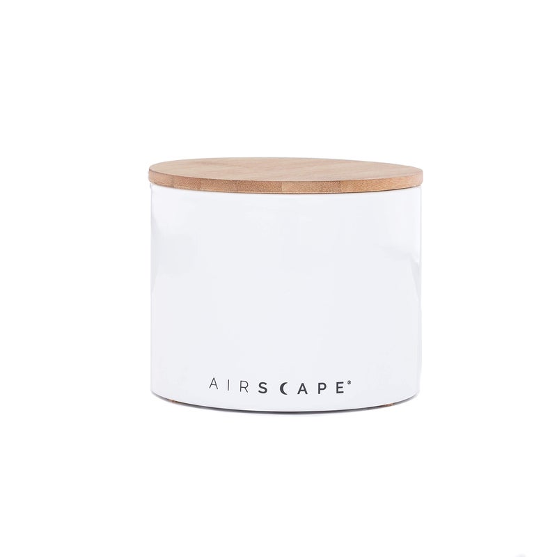 Planetary Design AirScape Planetary Design Ceramic Coffee and Food Storage Canister â€“ Small 4-inch â€“ US Patented Airtight Inner Lid â€“ White with Bamboo Top - Image 3