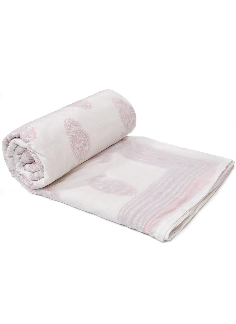 BLOCKS OF INDIA BLOCKS OF INDIA Cotton DuvetQuiltComforterRajai Cover Twin 300 Threadcount Zip Solid  - Image 5