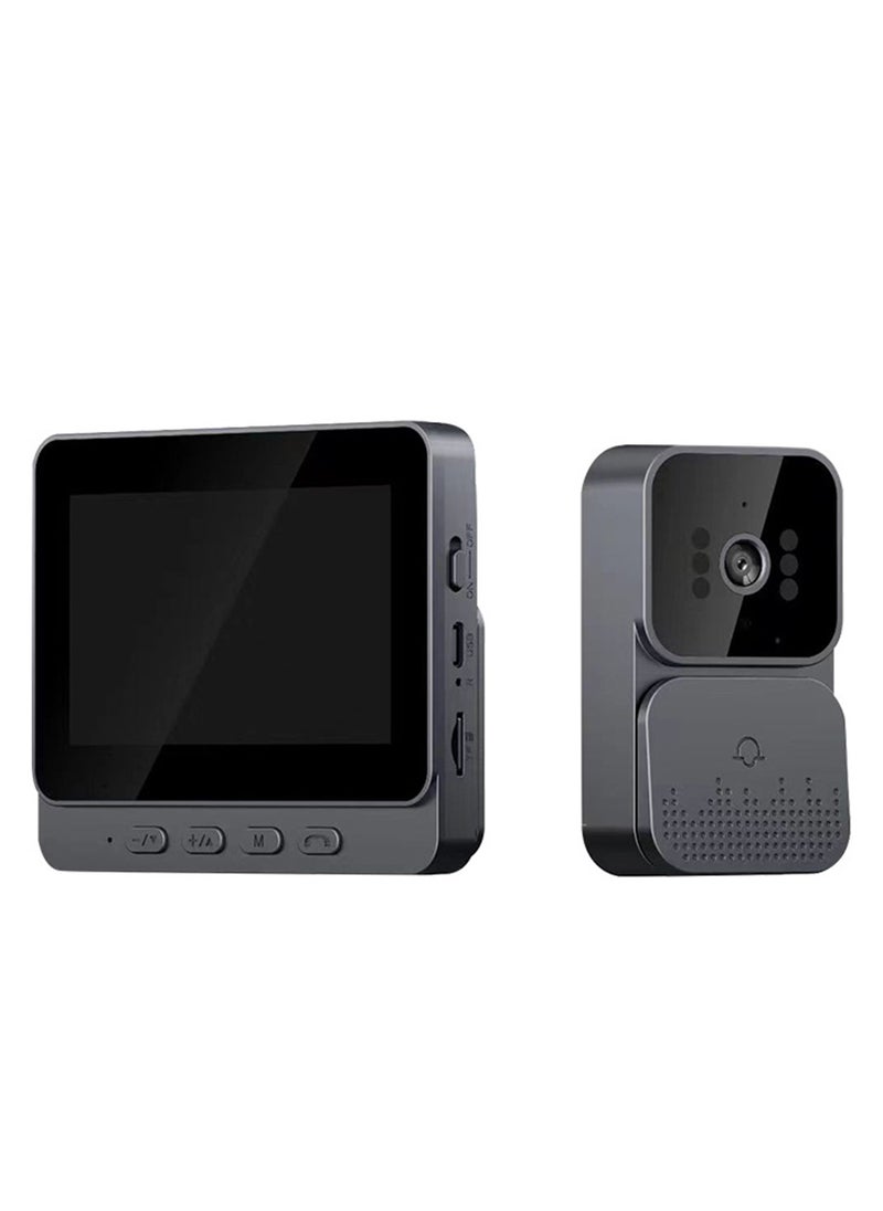 شاربدو 720p فيديو داخلي ، جسم باب الفيديو مع WiFi Monitor HD Camera 4.3 '' Color Screen Display Tuya عرض تطبيق حركة صوتية ثنائية الاتجاه (غير متضمن بطاقة الذاكرة)  - Image 1