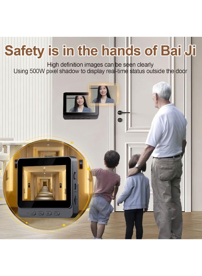 شاربدو 720p فيديو داخلي ، جسم باب الفيديو مع WiFi Monitor HD Camera 4.3 '' Color Screen Display Tuya عرض تطبيق حركة صوتية ثنائية الاتجاه (غير متضمن بطاقة الذاكرة)  - Image 4