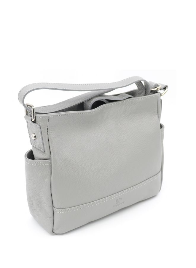 Effetty Sling Bag for Women | 100% Leather Material Crossbody Bag| Light Grey - Image 3