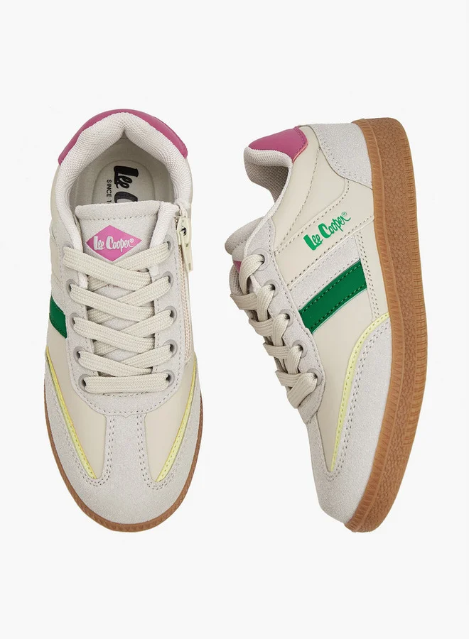 لي كوبر Girls' Panelled Lace-Up Sneakers