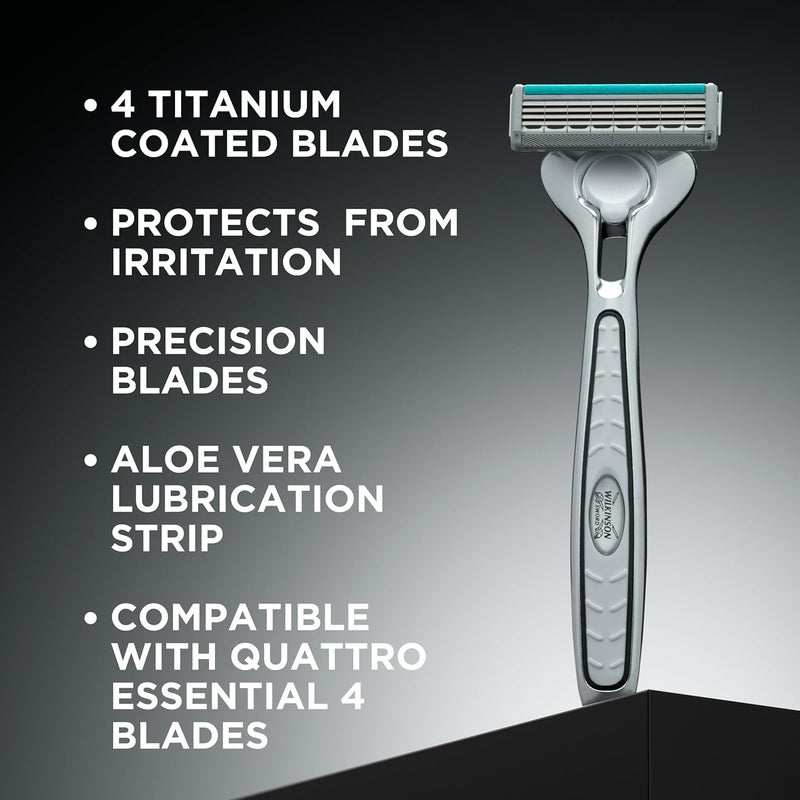 Wilkinson Sword Quattro Titanium Sensitive Razor Blade, 4 Count - Image 2