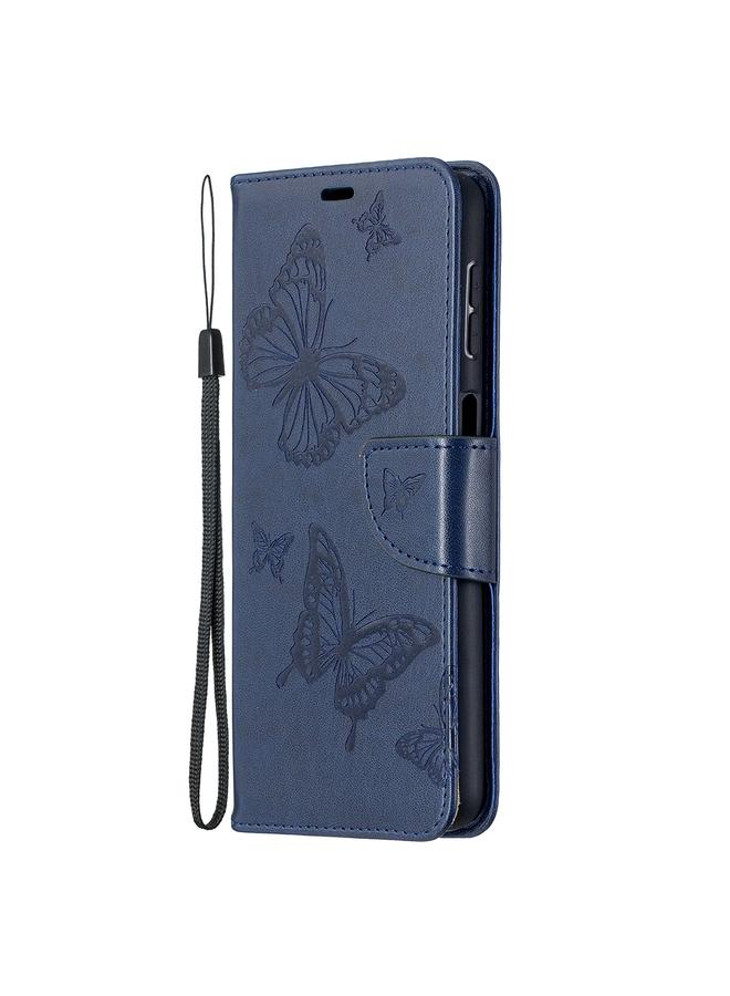 S-TOP Case For Samsung Galaxy A32 5G Embossing Two Butterflies Pattern Horizontal Flip PU Leather Case with Holder & Card Slot & Wallet & Lanyard - Image 2
