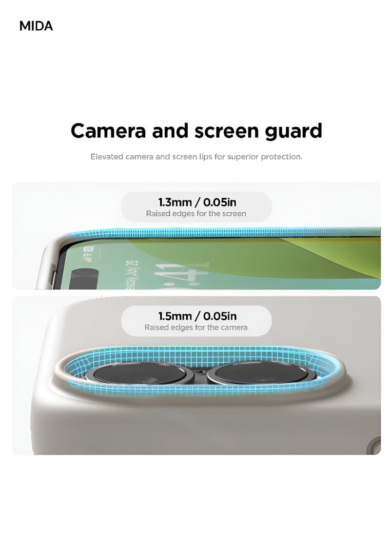 Mida iPhone 16 Plus Silicone Case Cover, full body protection case with a soft silky feel, shockproof cover with microfiber lining  - Image 4