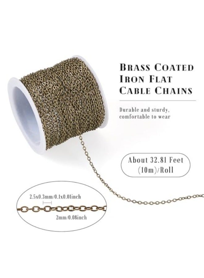 NIBEMINENT [66 Feet/ 20M] Stainless Steel Curb Chains, 3mm 304 Stainless Steel Flat Twisted Links Curb Chains Spool Bulk for Jewelry Making - Image 2