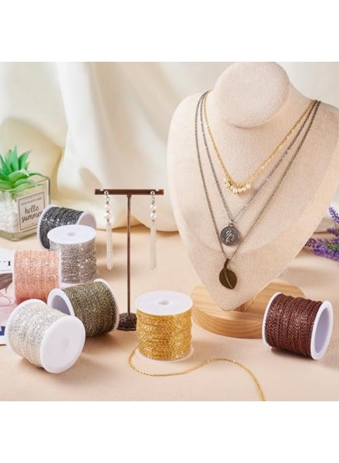 NIBEMINENT [66 Feet/ 20M] Stainless Steel Curb Chains, 3mm 304 Stainless Steel Flat Twisted Links Curb Chains Spool Bulk for Jewelry Making - Image 4