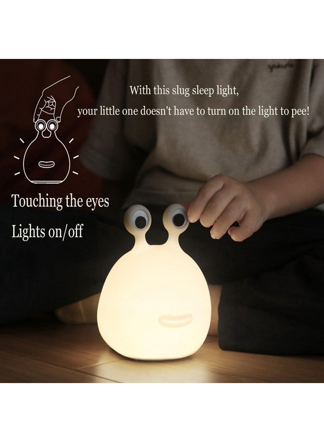 PTAEXCEL Slug Night Light, Led Portable USB Rechargeable Cute Night Light Animal Lamps with Sensor Timer Touch Lamp, Silicone for Kids Gift - Image 3