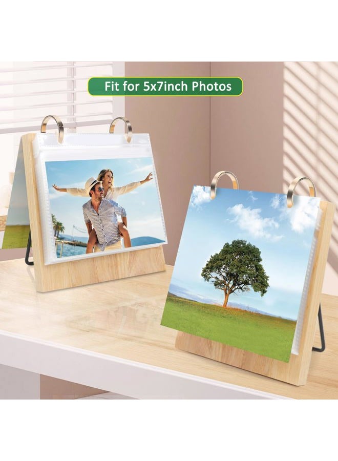 ZEEYUAN ألبوم صور مكتبي 5x7 قائم مع 60 جيب صور - Image 3