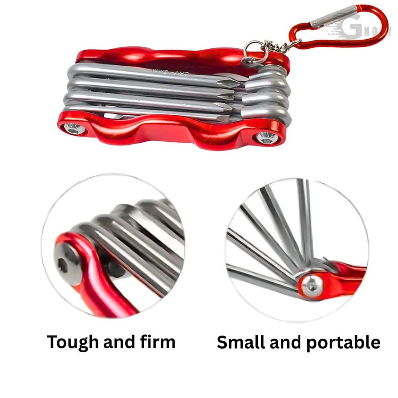 GNOLY Multi-Functional Folding Tool - Hex Key Allen Wrench Set - All In 1 Bicycle Repair Tools (Model 4) - Image 3