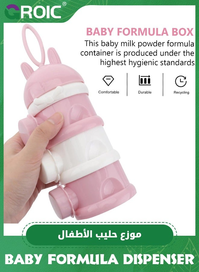 GROIC عبوة 2 من موزعات حليب الأطفال 3 طبقات، حاوية تخزين حليب الأطفال المحمولة القابلة للتكديس، صندوق حليب الأطفال، صندوق تخزين الوجبات الخفيفة - Image 4
