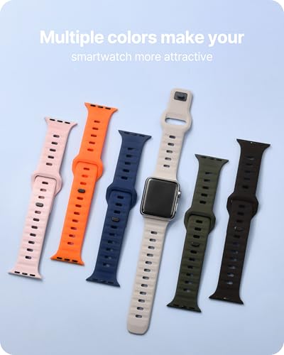 Fullmosa Soft Silicone Straps Compatible with Apple Watch Strap 49mm 46mm 45mm 44mm 42mm（Series 3/2/1,Sprot Band for iWatch Strap Ultra3/2/1 SE3/2/1 Series 11 10 9 8 7 6 5 4 3 2 1,Black [NO Watch] - Image 5