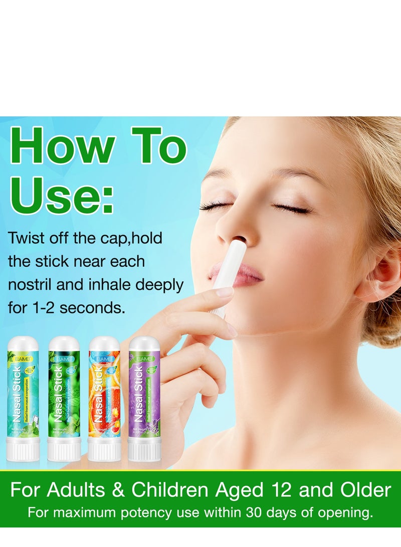 4 عبوات عصا أنفية، عصا استنشاق للأنف، عصا استنشاق للأنف، عصا استنشاق للأنف، عصا أنفية معززة للطاقة، عصا استنشاق للأنف، عصا استنشاق للأنف، تخفيف الجيوب الأنفية والاحتقان، الاسترخاء اليومي، تخفيف التو - Image 3