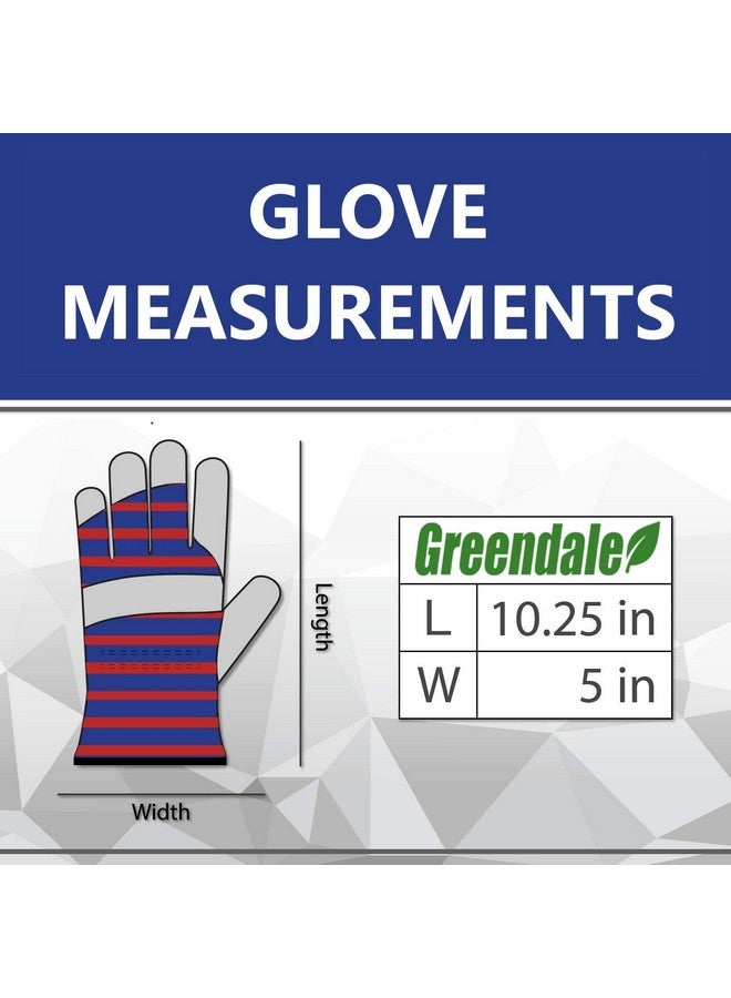 Greendale (3, 6 or 12 Pack - Leather & Cotton Work Gloves - Garage, Yard, Garden, Industrial, Commercial - One Size Fits Most (12, One Size) - Image 2