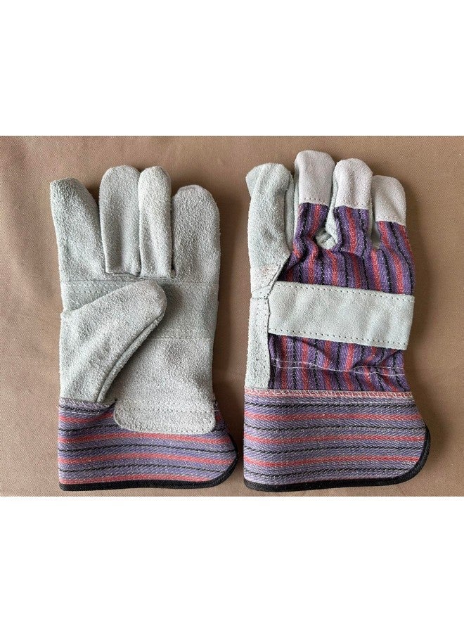 Greendale (3, 6 or 12 Pack - Leather & Cotton Work Gloves - Garage, Yard, Garden, Industrial, Commercial - One Size Fits Most (12, One Size) - Image 1