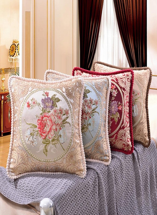Qupace Set of 2 Vintage Embroidered Throw Pillows Covers 18x18in，Flowers Retro Decor Pillow Covers for Sofa Couch Floral Embroidered Cushion Cover for Bed Chairs Car - Image 4