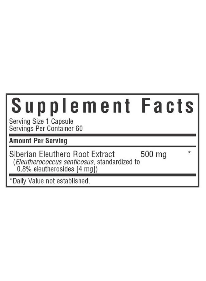 Bluebonnet Eleuthero Root (replaces Siberian Ginseng 500mg) - 60 - VegCap - Image 3