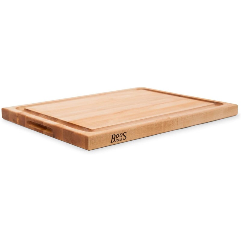 John BOOS John Boos CB Series Maple Cutting Board wJuice Groove 15 Thick Butcher Block  Wooden Reversible Kitchen Prep Chopping Slab wRecessed Finger Grips  Edge Grain Construction 24 x 18 