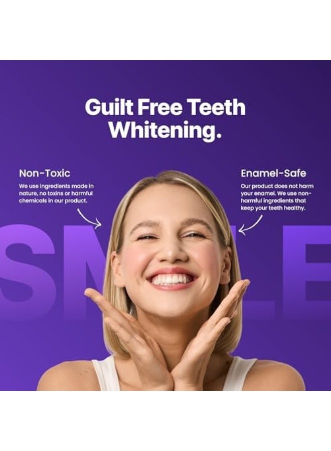 Smile Purple Teeth Whitening Strips 21 Treatments - Safe for Enamel - Non Sensitive Teeth Whitening - Whitening Without Any Harm - Pack of 42 - Image 4