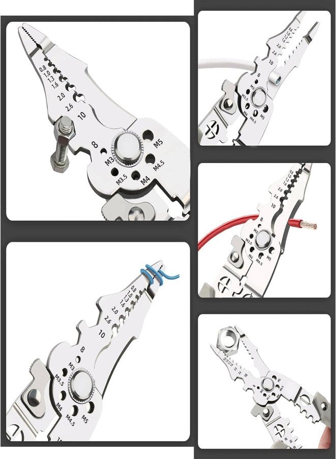 Guellix All in 1 Multifunction Stainless Steel Wire Stripper/Wire Crimping Tool, Wire Cutter, Wire Crimper, Cable Stripper, Wiring Tools and Multi-Function Hand Tool - Image 4